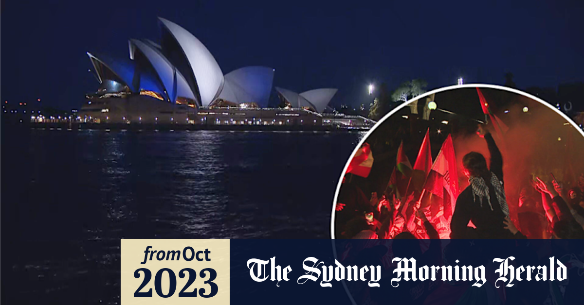 Video: Pro-Palestinian protests against Sydney Opera House being lit up ...